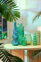 Vase Ligné en verre vert clair