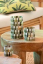 Chandelier en verre vert Olive/Blanc Medium
