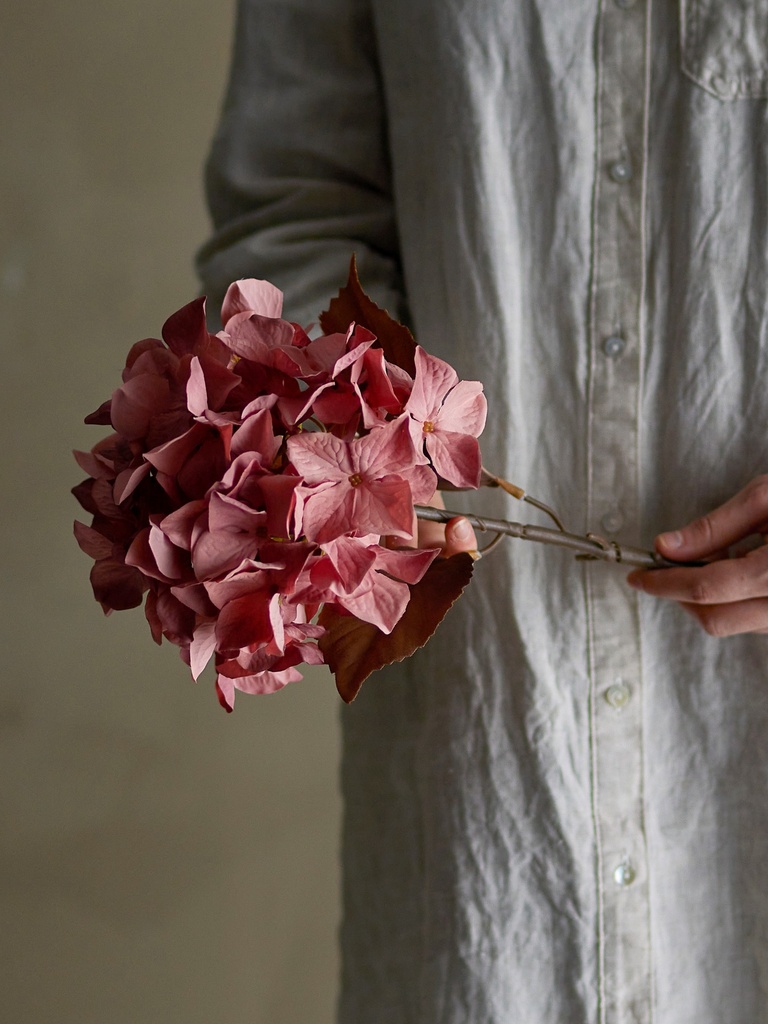 Tige d'hortensia, rose, fleurs artificielles