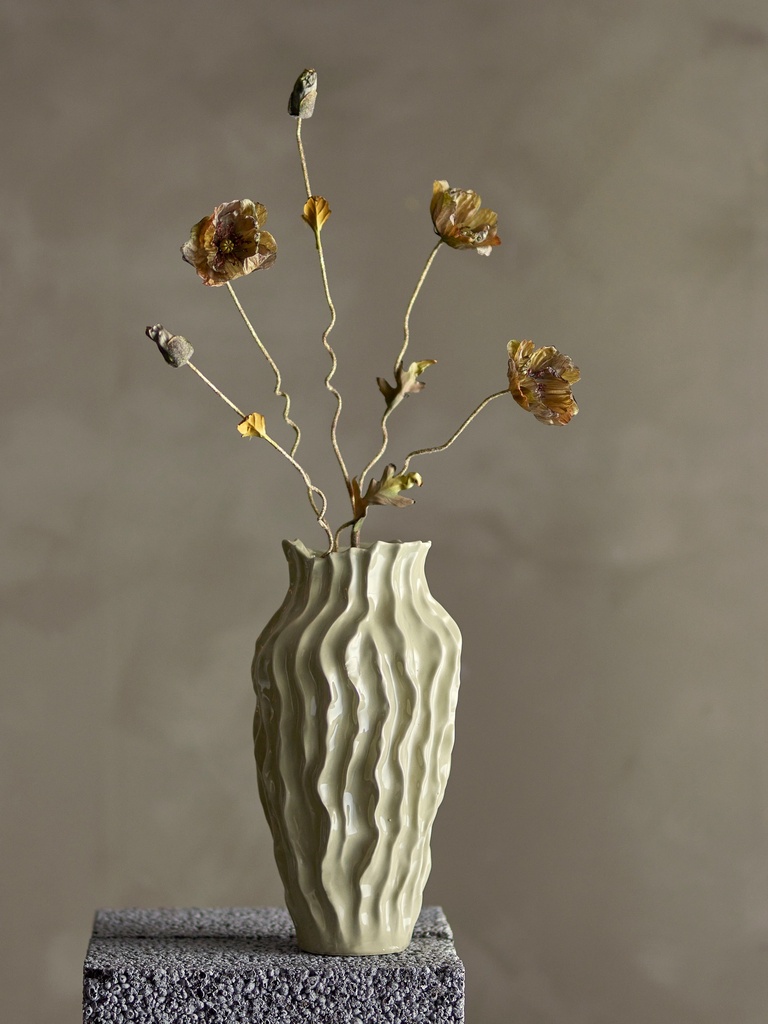 Tige de pavot, marron, fleurs artificielles