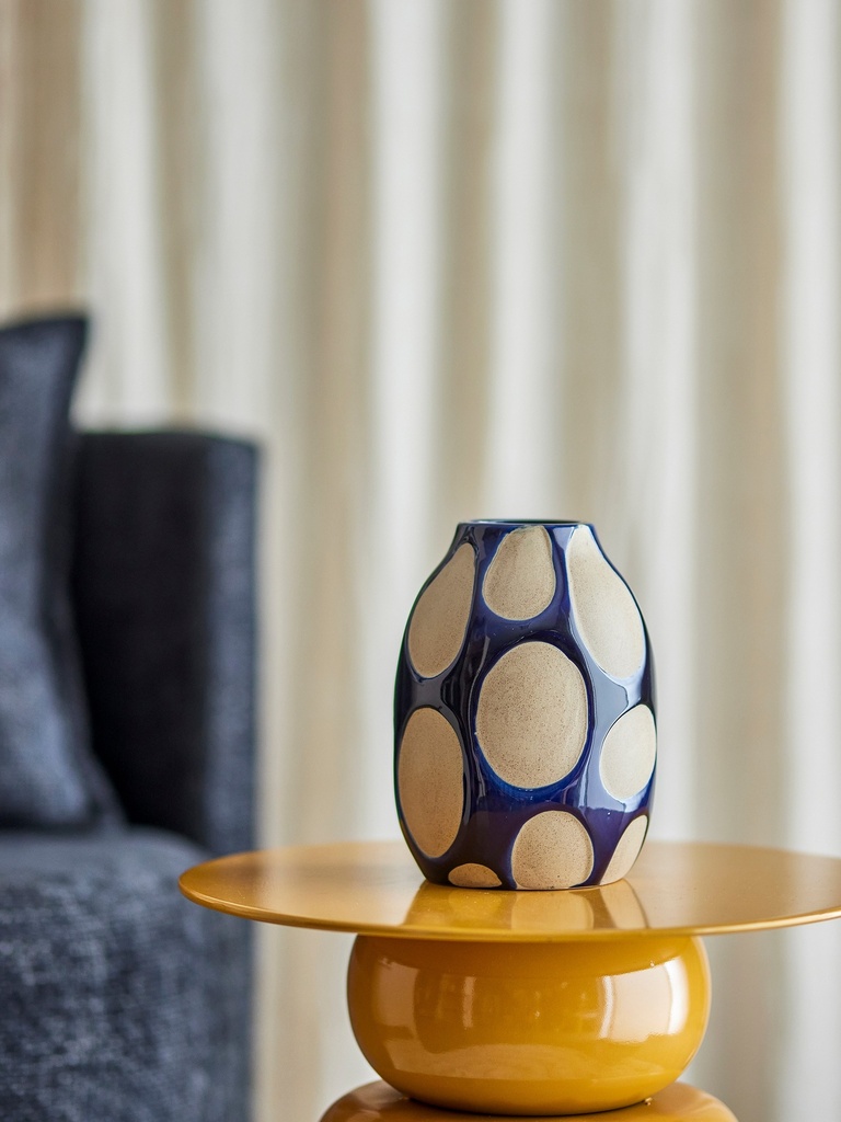Vase Bashir en grès bleu
