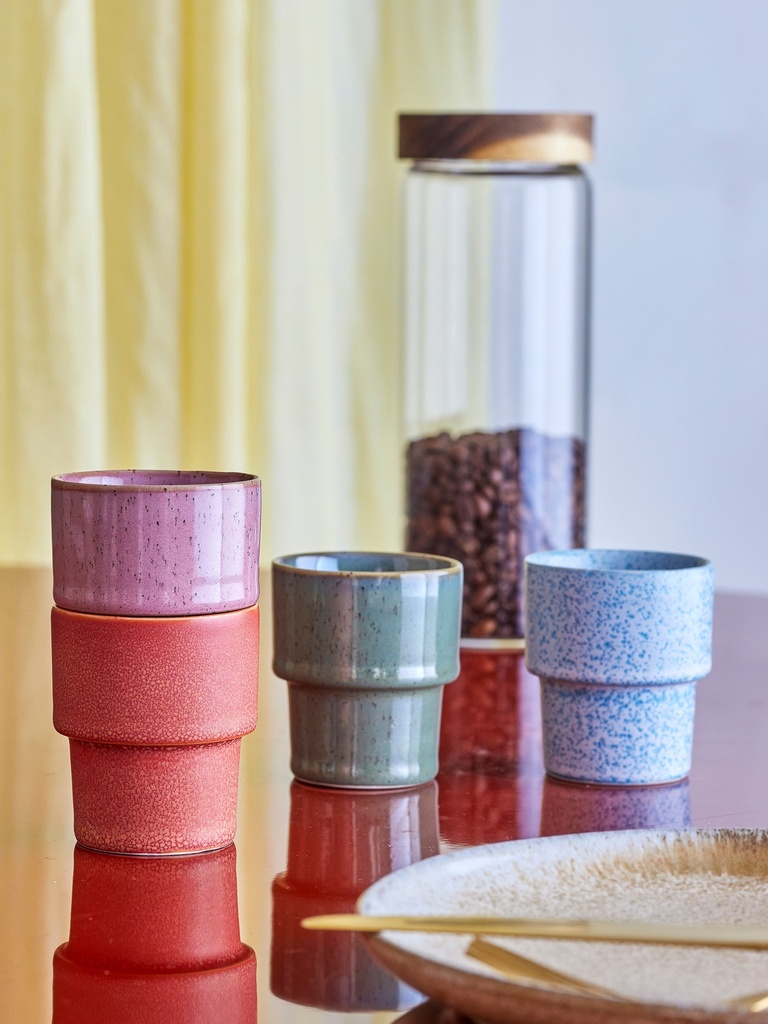 Coffret de 4 Tasse à expresso ewan en grès multicolore PM