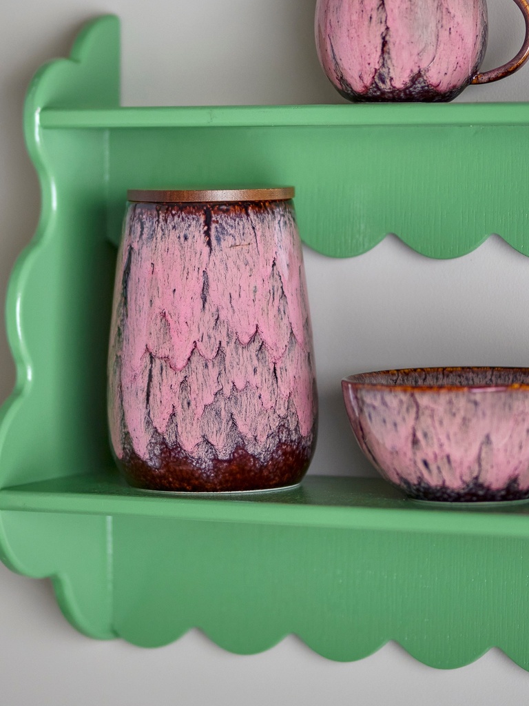 Pot Rayen avec couvercle en grès rose GM