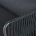 Canapé de jardin Amalfi 2/3 places en corde tressée gris anthracite et bois d'acacia massif