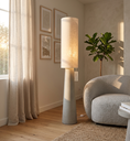 Lampadaire MARS en tissu beige naturel H129cm
