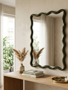 Miroir ondule rectangle gm kaki H60cm