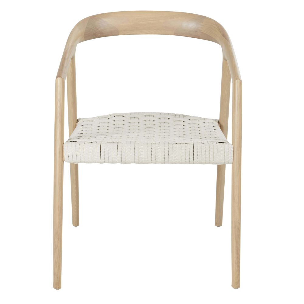 Chaise Mangrove en frêne et assise en corde beige