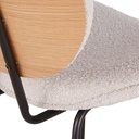 Chaises Luna pour îlot central bouclettes blanches, bois de chêne et acier noir