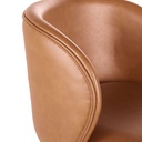 Lot de 2 Chaises hautes de bar Kate Business effet cuir camel et pieds en acier noir