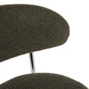 Lot de 2 Chaises hautes de bar Charlotte Business en acier chromé et bouclettes vert kaki