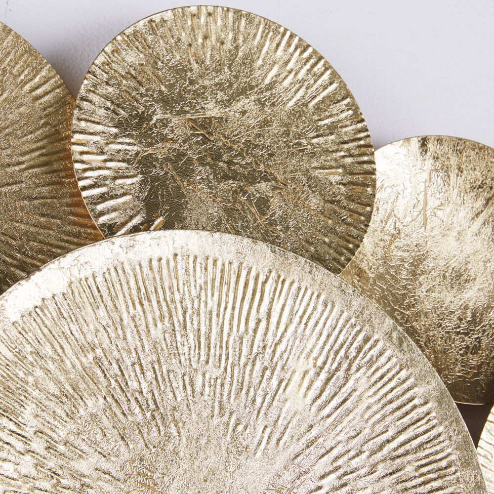 Déco murale Olia en métal doré 105x108