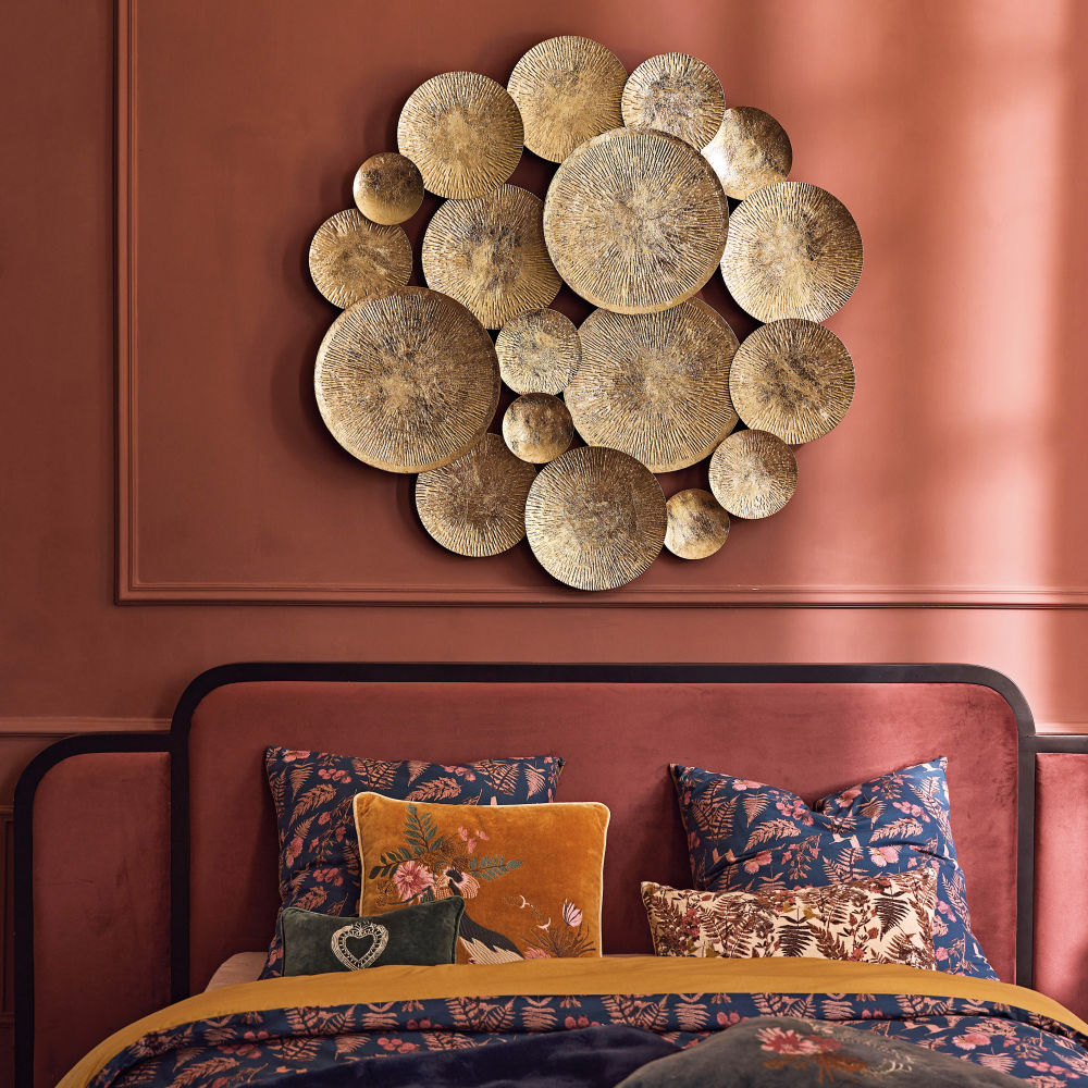 Déco murale Olia en métal doré 105x108