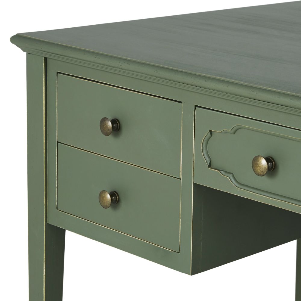 Bureau Selena 5 tiroirs vert kaki