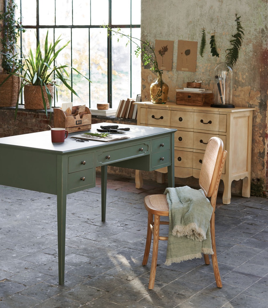 Bureau Selena 5 tiroirs vert kaki