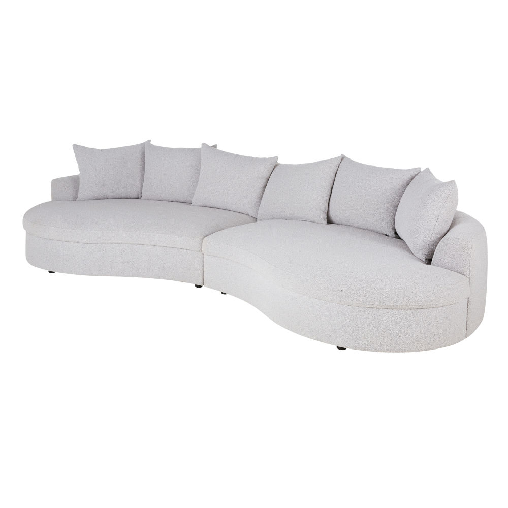 Canapé Seal XL 6/7 places bouclettes gris clair chiné