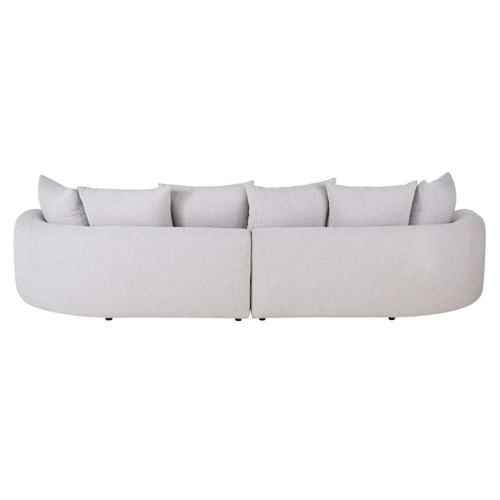 Canapé Seal XL 6/7 places bouclettes gris clair chiné