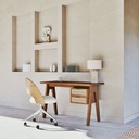 Bureau Santa Fe 2 tiroirs en bois d'acacia massif et cannage en rotin