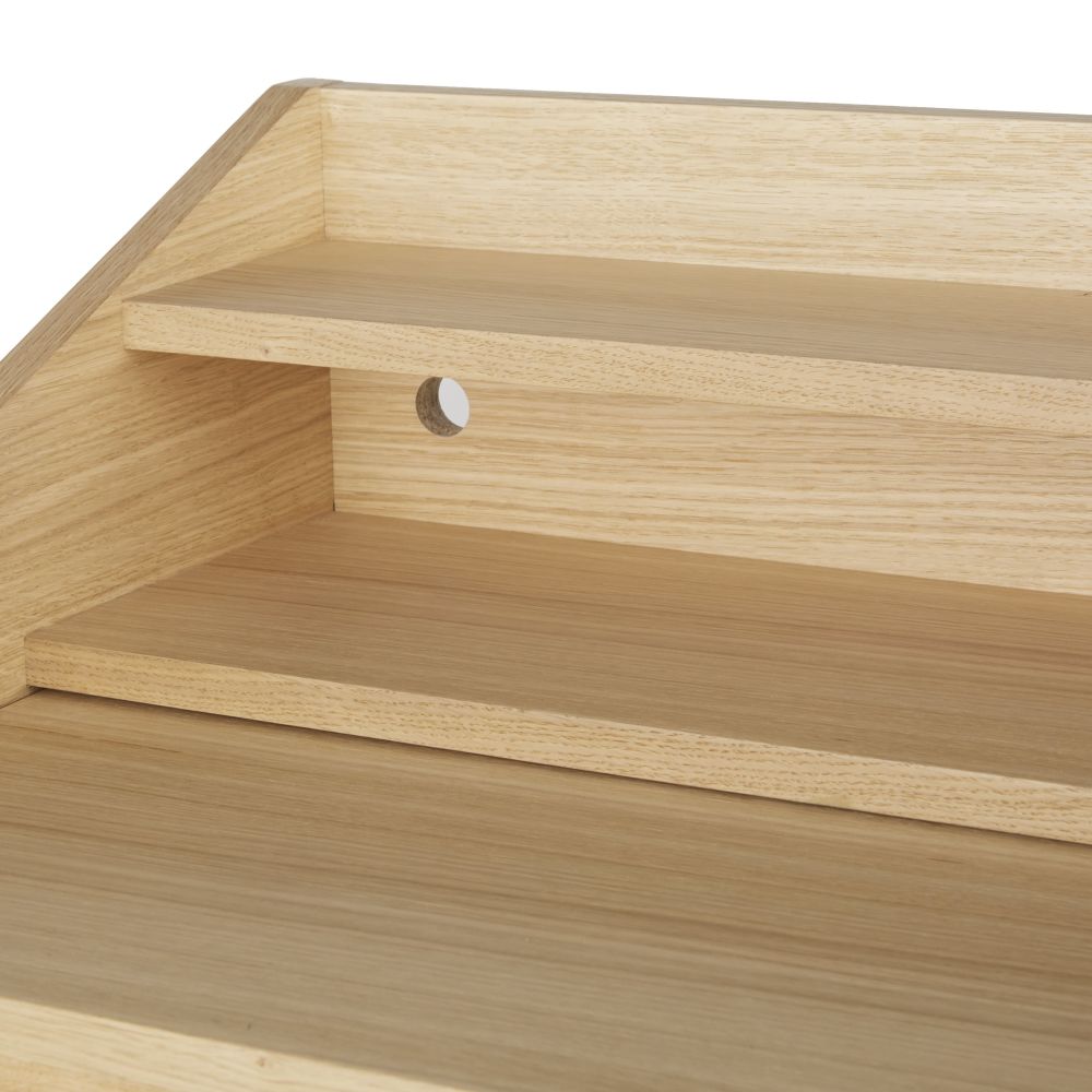 Bureau pupitre beige Larsen 1 niche et plateau coulissant