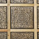 Déco murale Milenka en manguier sculpté noirci 122x122