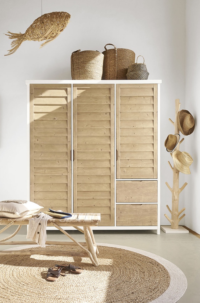 Porte-manteau Lucio tronc d'arbre en mangoustanier