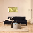 Canapé Oward 3 places dossier avance-recule en textile velouté bleu nuit