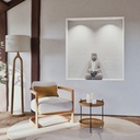 Fauteuil Tripode bouclettes écrues et bois d'hévéa