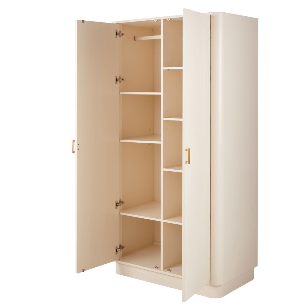 Armoire Arckos 2 portes blanche crème L100