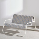 Banquette de jardin Antheor 2 places en acier coloris argile et résine tressée recyclée multicolore