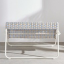 Banquette de jardin Antheor 2 places en acier coloris argile et résine tressée recyclée multicolore