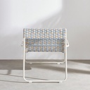 Fauteuil de jardin Antheor en acier coloris argile et résine tressée multicolore