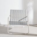 Fauteuil de jardin Antheor en acier coloris argile et résine tressée multicolore