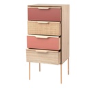 Petit meuble de rangement Azuki 4 tiroirs en métal doré