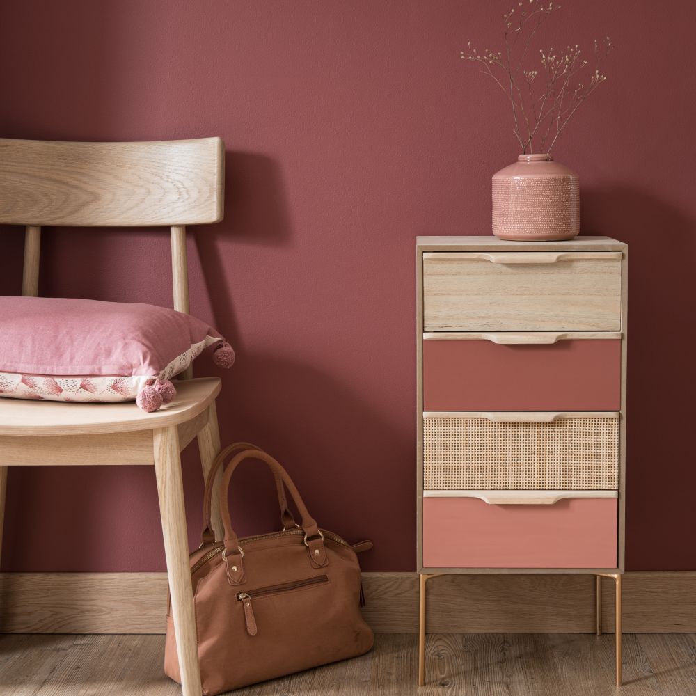 Petit meuble de rangement Azuki 4 tiroirs en métal doré