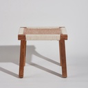 Tabouret Florence en bois de manguier et tressage en coton