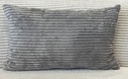 Coussin Mireille en coton côtelé gris 30x50