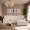 Siège spacieux - Canapé BARCELONE 4/5 places avec revêtement beige pour un style cosy au Sénégal