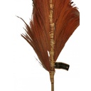 Plume décorative sur tige de bambou fleur de rayung rouille 20x8x200 cm