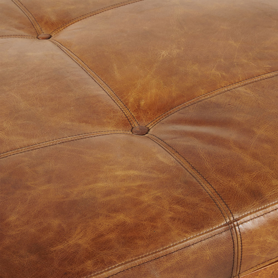 FELIX - Daybed vintage en cuir marron