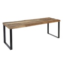 Banc Diego en bois recyclé et métal noir, style industriel, Dakar Sénégal
