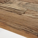 Mobilier Diego, banc en bois recyclé et structure métal noir, Dakar Sénégal