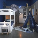 GALAXY - Lits superposés enfant 90x190 blanc
