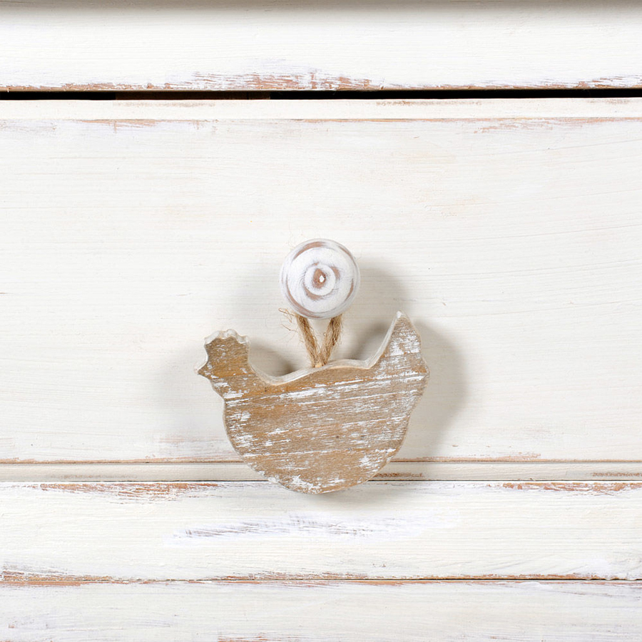 BASSE-COUR - Console 3 tiroirs, 3 paniers blanche