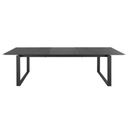 GUAM - Table de jardin extensible en aluminium gris anthracite 8/10 personnes L206/266