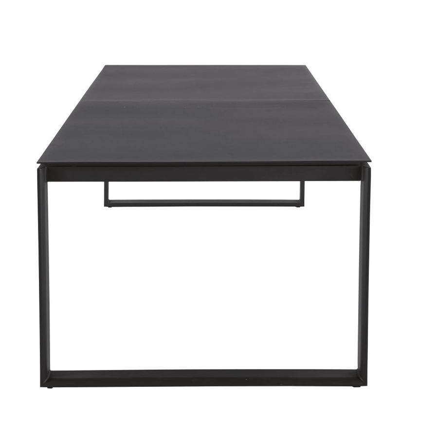 GUAM - Table de jardin extensible en aluminium gris anthracite 8/10 personnes L206/266