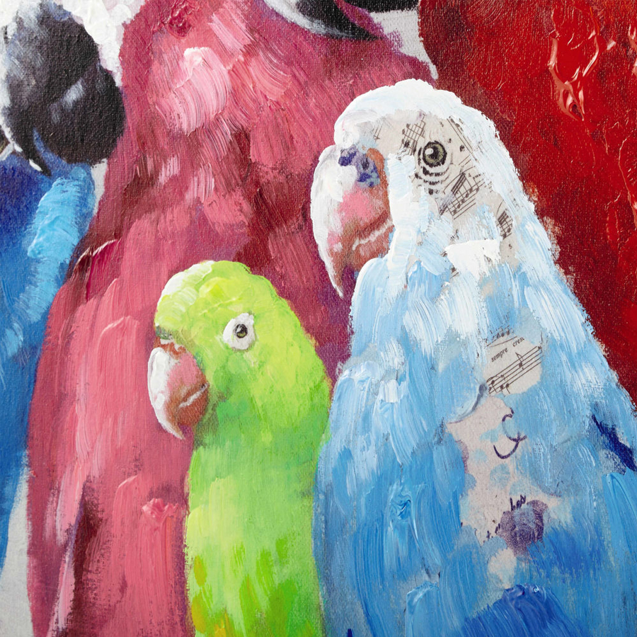 LUCIANA - Toile perroquets multicolores 70x200