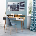 CLYDE - Chaise style scandinave bleu jean