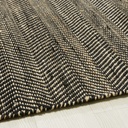 BARCELONE - Tapis en coton et jute noir et marron motifs à chevrons 160x230