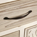 RUMBA - Cabinet de rangement 10 tiroirs en sapin blanc effet vieilli