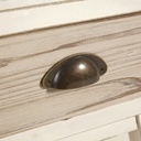 RUMBA - Cabinet de rangement 10 tiroirs en sapin blanc effet vieilli