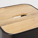 MANUFACTURE - Tabouret professionnel indus en manguier et métal noir H45